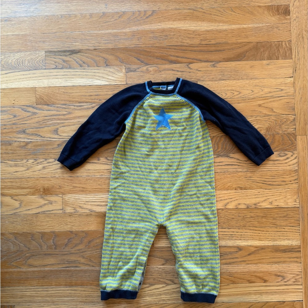 Hartstrings Green & Navy Star Sweater Onesie 24 Months